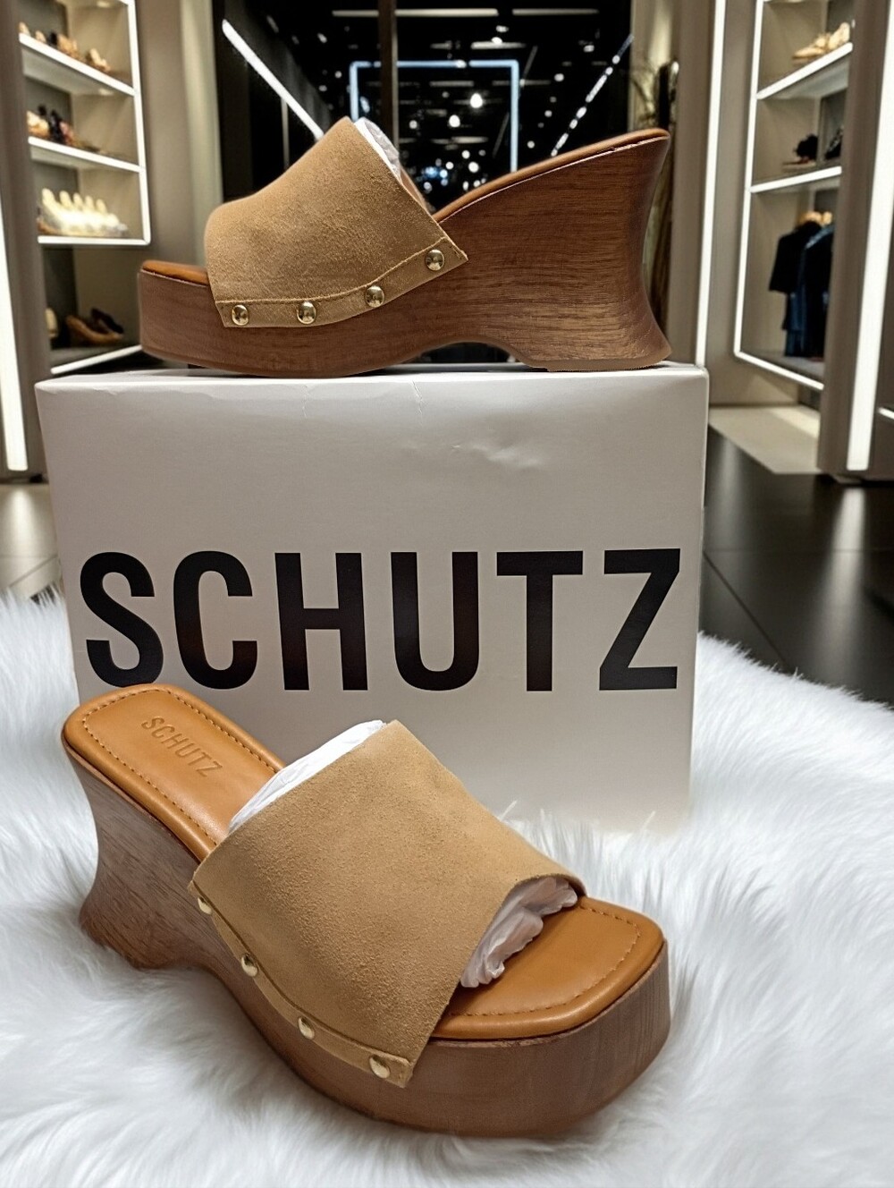 Schutz Lanneh Wedge Open Toe Sandals Women's Sz 8.5 B 🆕